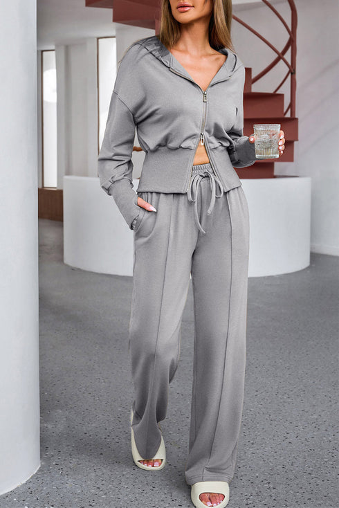 'Alina' Hoodie and Drawstring Pants Activewear Set - Celes Fashion